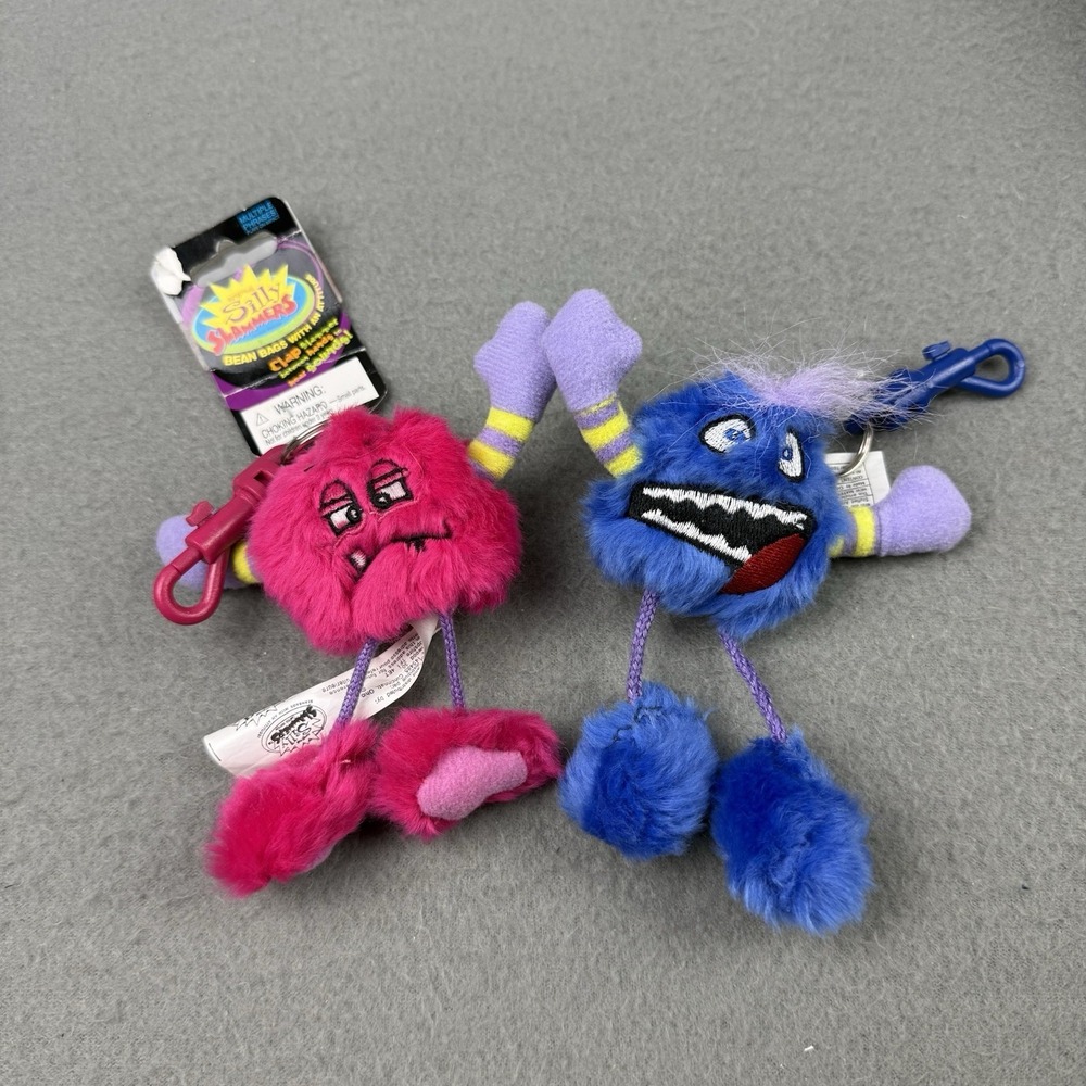 Silly Slammers Beanbag Plush Keychains Lot of 2 NEW Old Stock‎ Vintage 90s